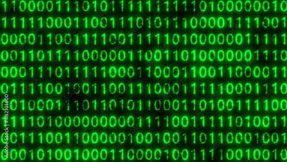 Abstract green binary code on black. Changing program code from zero and one. Futuristic cyberspace, binary data, streaming code matrix background. Digital encryption, software coding and programming. Abstract green binary code on black. Changing program code from zero and one. Futuristic cyberspace, binary data, streaming code matrix background. Digital encryption, software coding and programming.