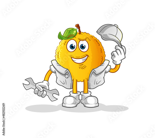 jackfruit mechanic cartoon. cartoon mascot vector