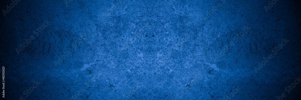 Old wall pattern texture cement blue dark abstract blue color design are light with black gradient background. Old wall pattern texture cement blue dark abstract blue color design are light with black gradient background.