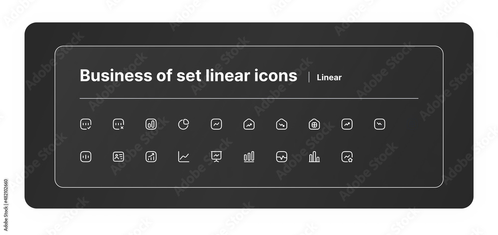 Business of set linear icons Business of set linear icons