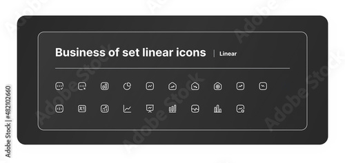 Business of set linear icons