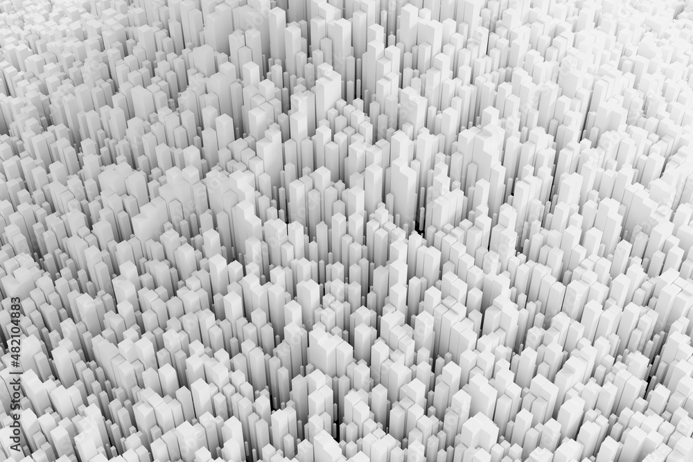 Obraz premium White Square Shapes Randomly Stuck Out 3D Background.