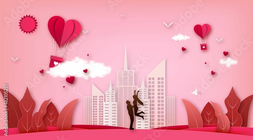 valentine cutout illustration vector image (ID: 482105251)