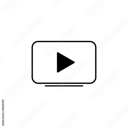Free Download Video Player Simple Blue Flat Design for Icon, Symbol, and Logo. Video Player on Television for Mobile and Web Graphic Resources. EPS 10 Editable Stroke - GFXLoad