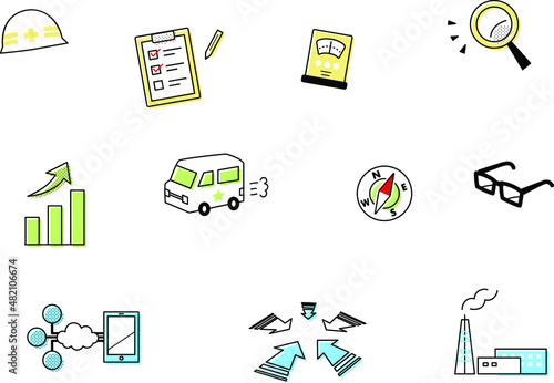 はたらくアイコン！／いろんなビジネスアイコン／ベクター素材／ネットワーク・仕事・成長・安全・労働