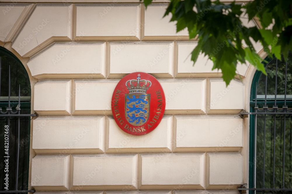 ZAGREB, CROATIA - JUNE 20, 2021: Sign indicating the Danish embassy (Dansk  Ambassade) of Zagreb. It is the official diplomatic representation of the  Kingdom of Denmark in Croatia... Stock Photo | Adobe Stock