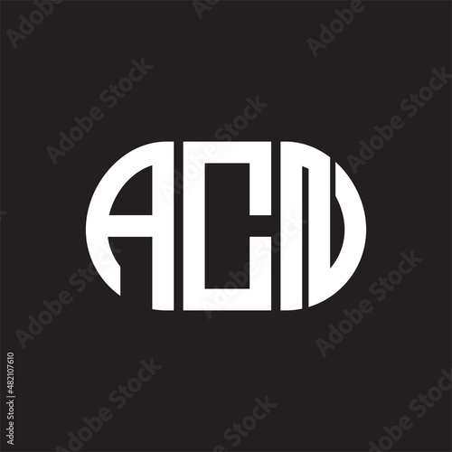 ACN letter logo design on black background. ACN creative initials letter logo concept. ACN letter design.