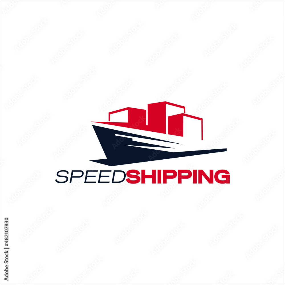 Tranportation industry logo design container shipment vector 