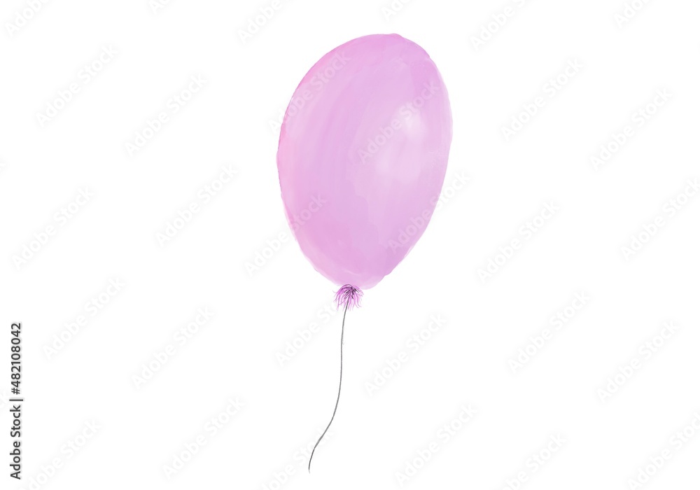 Balloon illustration, watercolor hand drawn on white background, bright party and birthday concept. Balloon illustration, watercolor hand drawn on white background, bright party and birthday concept.