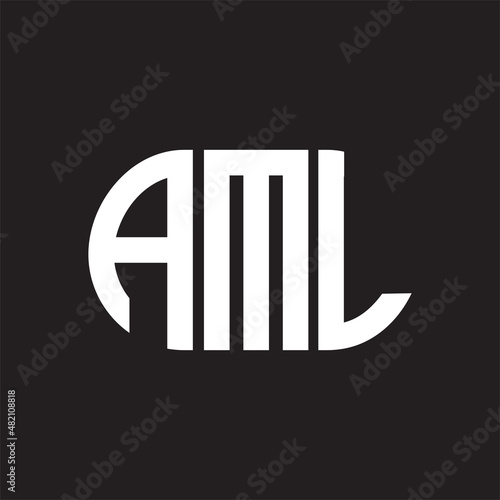 AML letter logo design on black background. AML