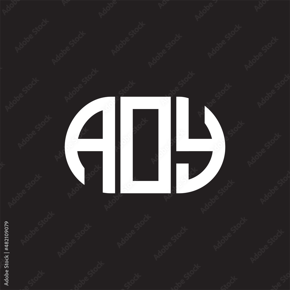 AOY letter logo design on black background. AOY AOY letter logo design on black background. AOY