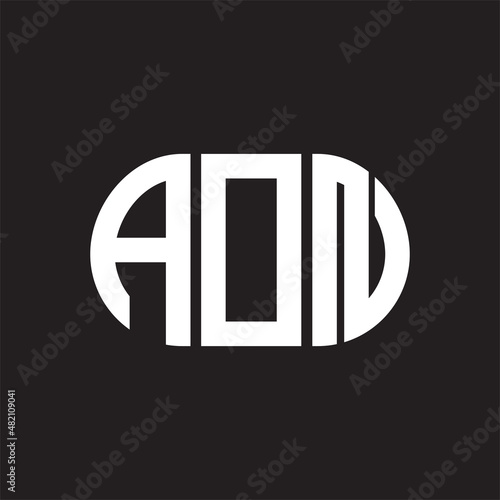 AON letter logo design on black background. AON photo