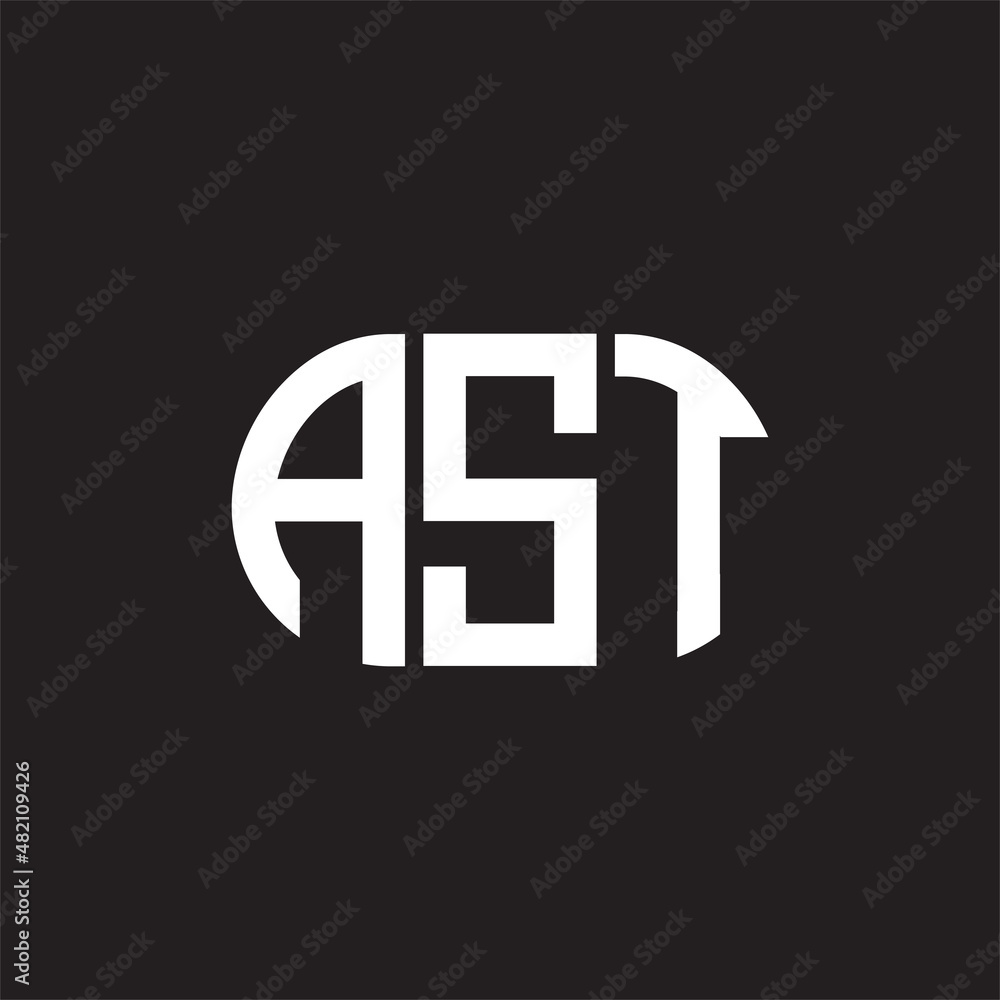 AST letter logo design on black background. AST AST letter logo design on black background. AST