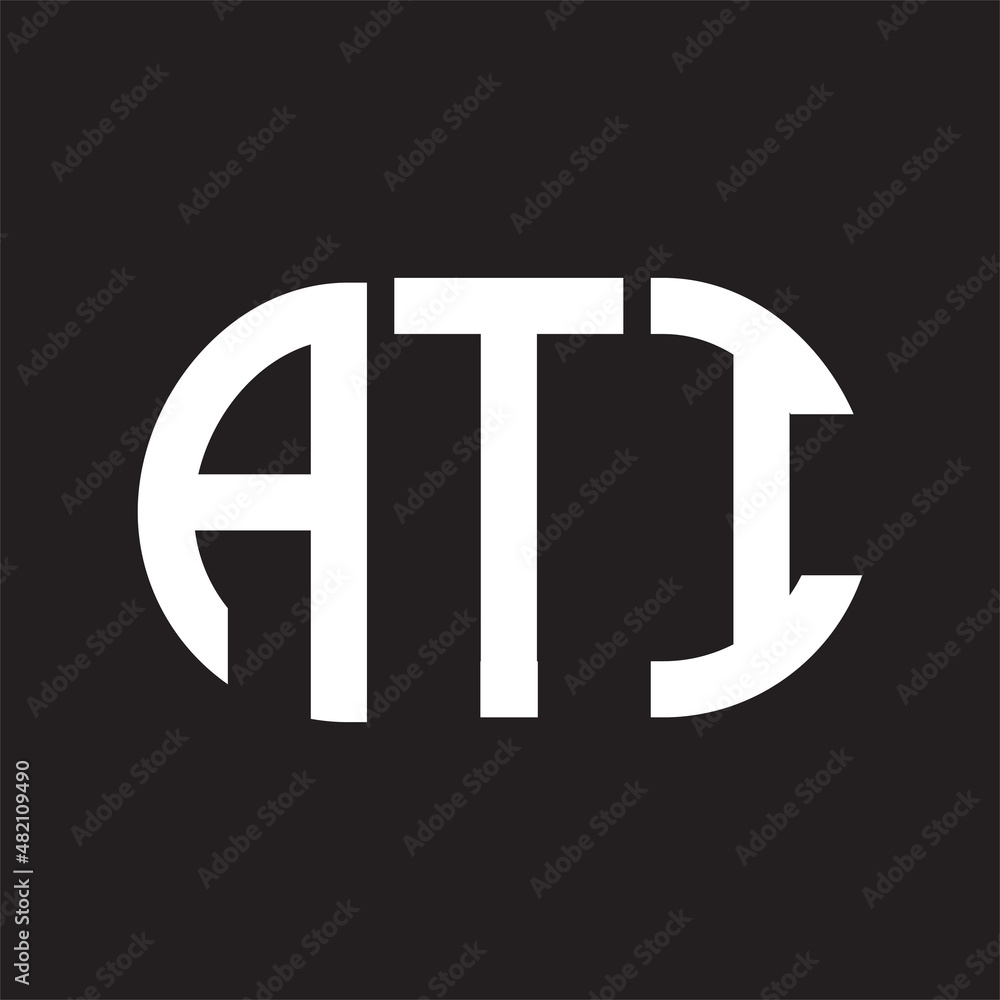 ATI letter logo design on black background. ATI ATI letter logo design on black background. ATI
