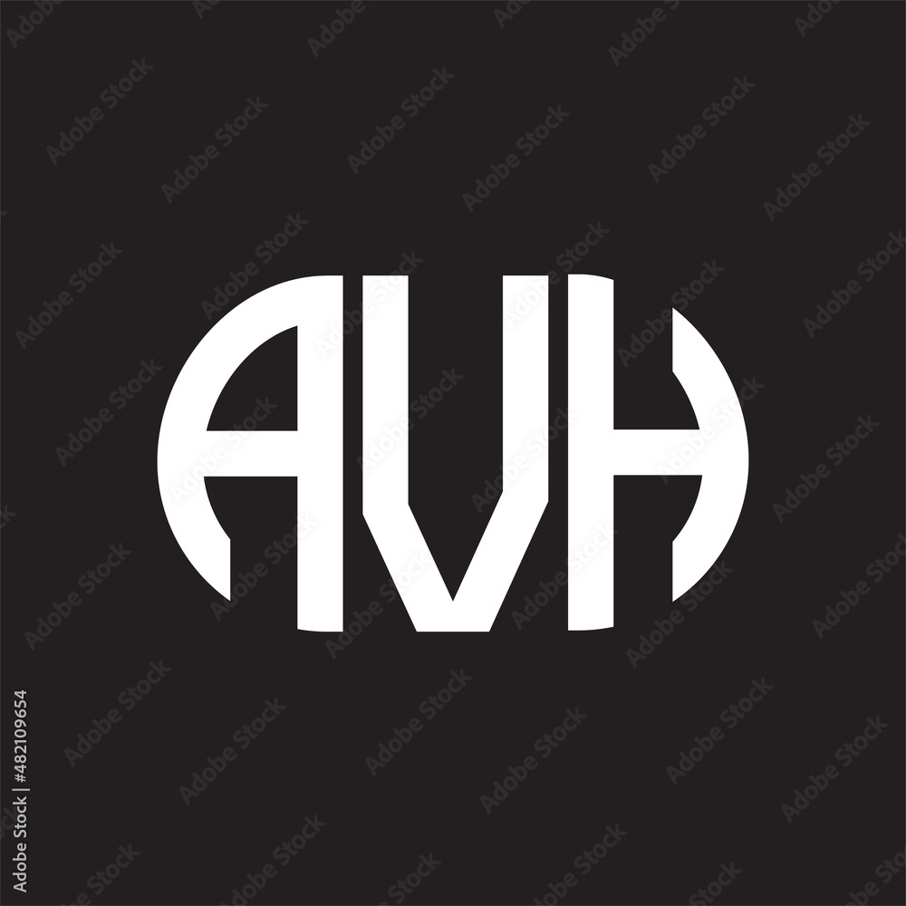 AVH letter logo design on black background. AVH AVH letter logo design on black background. AVH