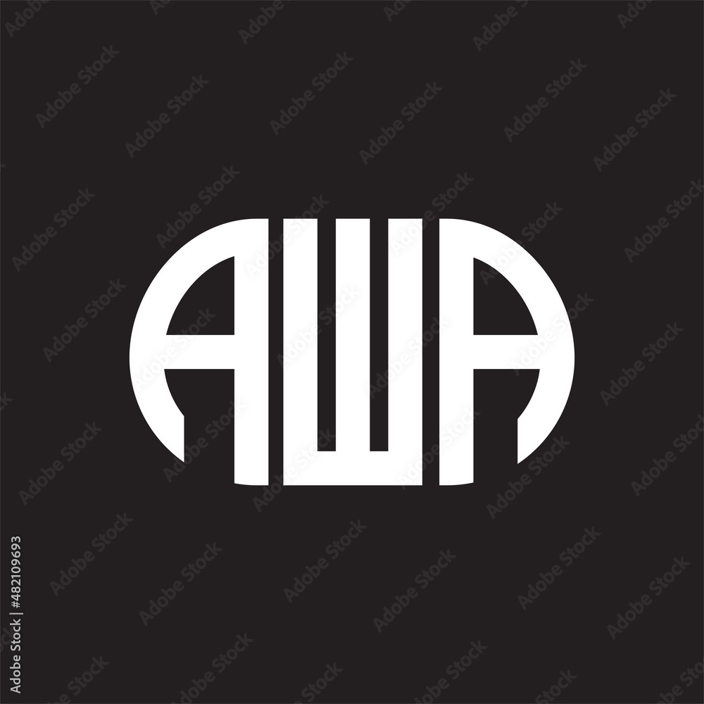 AWA letter logo design on black background. AWA - obrazy, fototapety, plakaty 