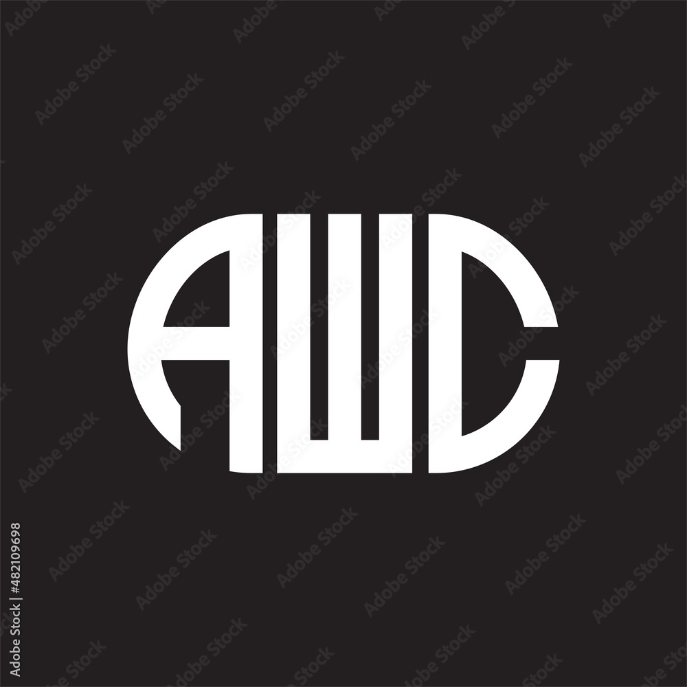AWC letter logo design on black background. AWC AWC letter logo design on black background. AWC