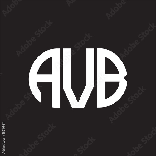 AVB letter logo design on black background. AVB