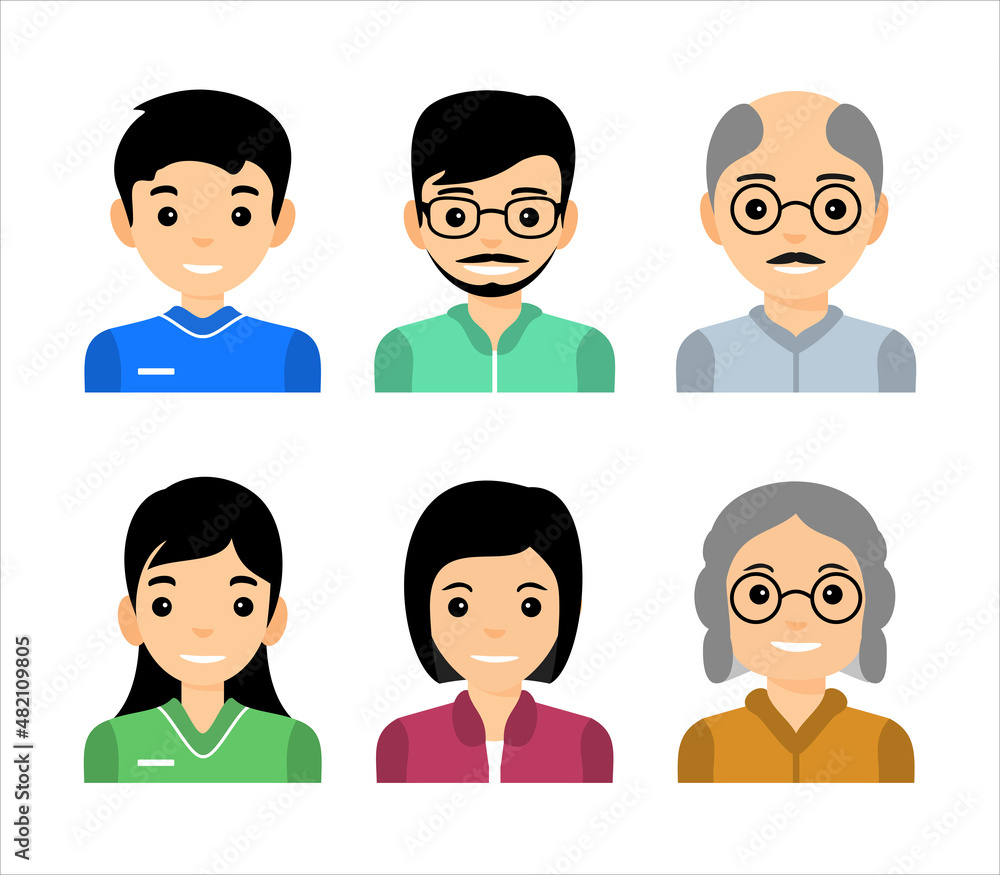 Set Avatar Family Character Set Avatar Family Character