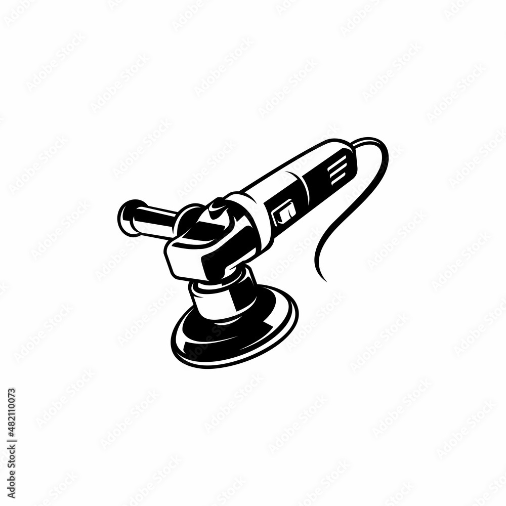 silhouette of polish machine - car detailing illustration vector silhouette of polish machine - car detailing illustration vector