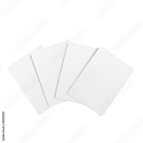 Mock up of playing cards. Template isolated on white. Vector
