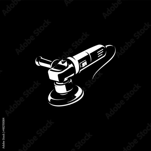 silhouette of polish machine - car detailing illustration vector