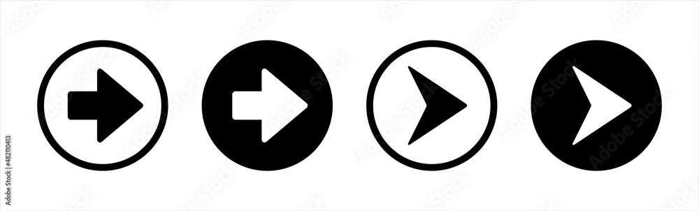 Right arrow icon. Simple Arrows vector collection. Right arrow icon. Simple Arrows vector collection.