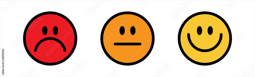 Emoji icon set of rank, level of satisfaction rating. Emoji icon set of rank, level of satisfaction rating.