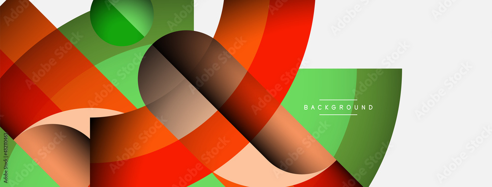 Geometric abstract background. Round shapes, circles, lines composition for wallpaper banner background or landing page Geometric abstract background. Round shapes, circles, lines composition for wallpaper banner background or landing page