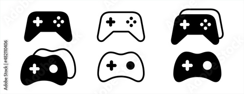 Gamepads vector icon set. Game controller icon. Video game console icon. Vector illustration