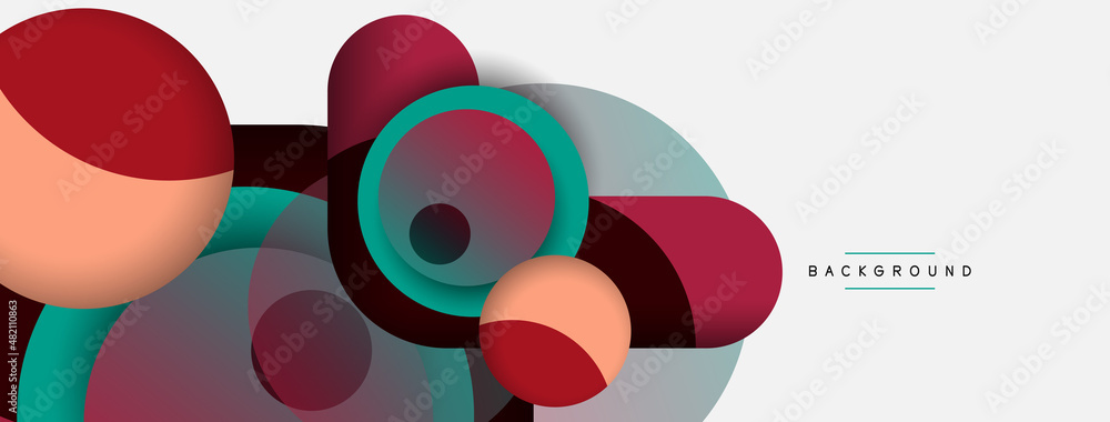 Circle and round shapes abstract background. Vector illustration for wallpaper banner background or landing page Circle and round shapes abstract background. Vector illustration for wallpaper banner background or landing page