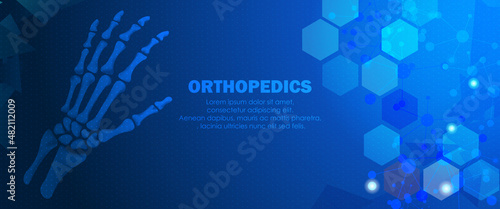 Abstract science medical orthopedics of wrist  and hand injury. The concept for hospital and research.
