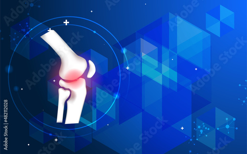 Abstract science medical orthopedics of knee and joint injury. The concept for hospital and research.