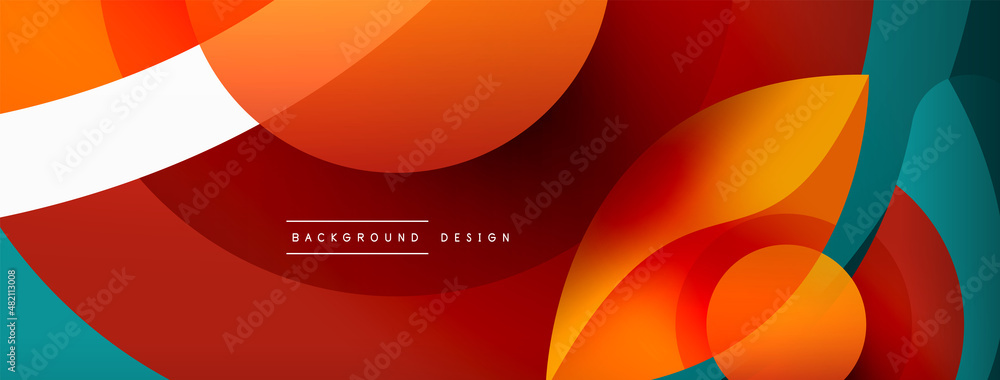Creative geometric wallpaper. Minimal abstract background. Circle wave and round shapes composition vector illustration for wallpaper banner background or landing page Creative geometric wallpaper. Minimal abstract background. Circle wave and round shapes composition vector illustration for wallpaper banner background or landing page