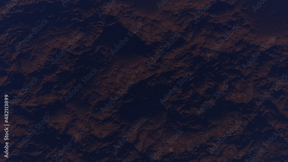 3d render of abstract planet surface with high detailed relief