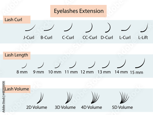 Eyelash extension guide. Infographic vector illustration. Training poster