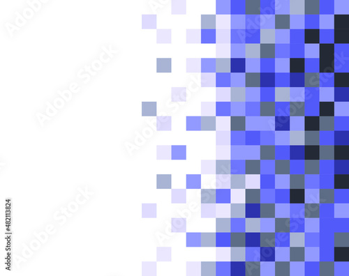 Pixel frame. Pixel art in Very Peri trending color of year. Mosaic background