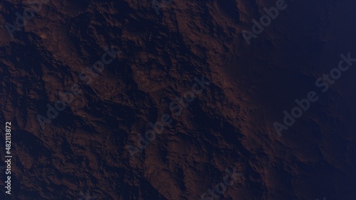 3d render of abstract planet surface with high detailed relief