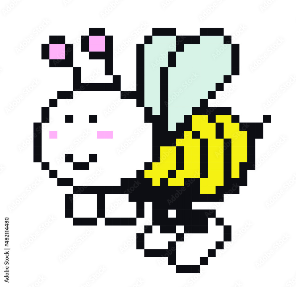 Fototapeta premium bee pixel art.