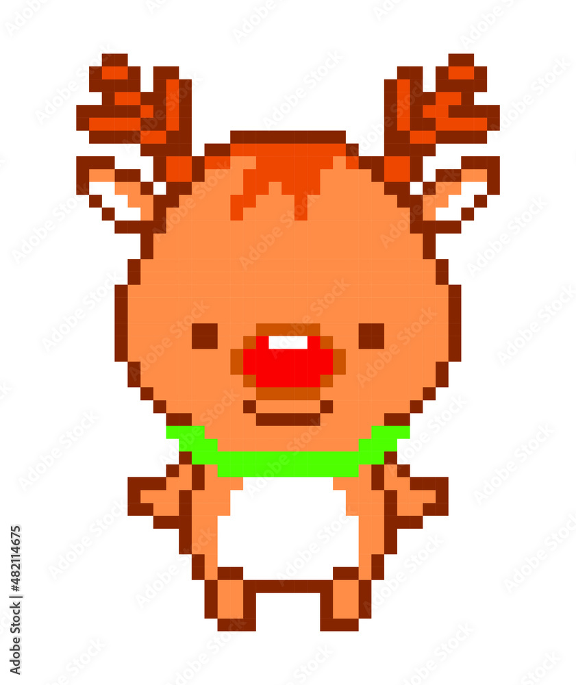 Naklejka premium deer pixel art.