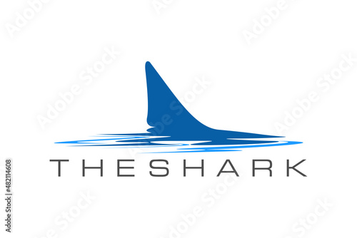 Swimming Shark with Blue Fin illustration