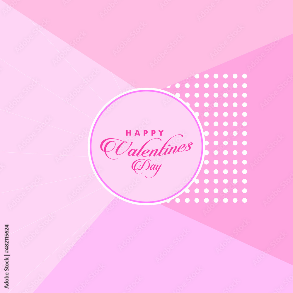 Pink color Happy Valentine's Day greeting card with contemporary background