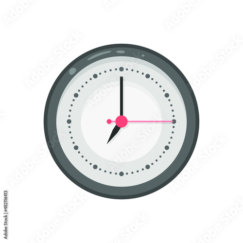 Abstract Flat Cartoon Education School College Study Clock Time Vector Design Style Element Isolated Grades Learning Concept