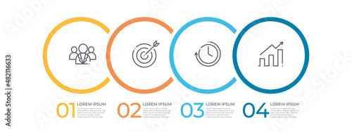 Timeline 4 steps infographic template design