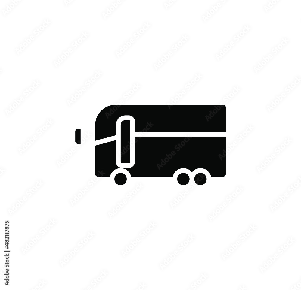 Bus, Autobus, Public, Transportation Solid Icon, Vector, Illustration, Logo Template. Suitable For Many Purposes.