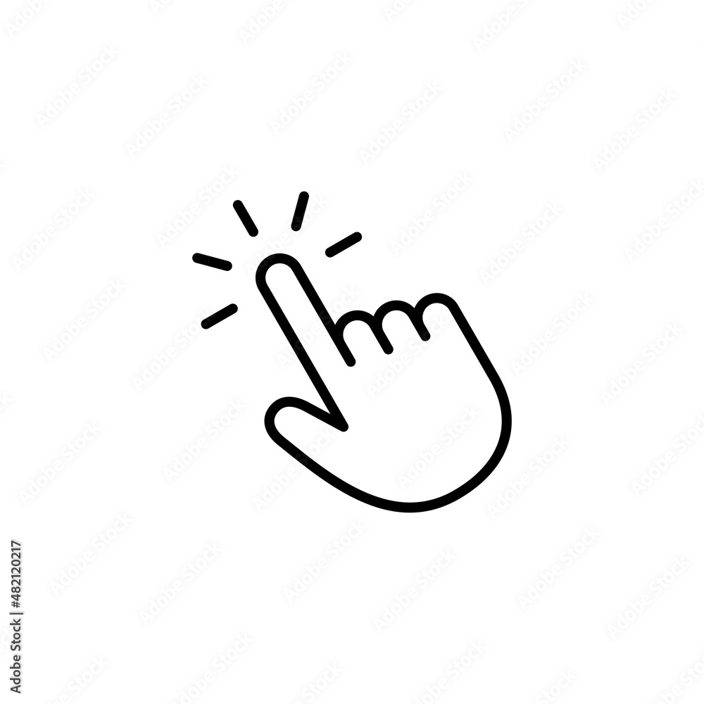 Hand click icon. pointer sign and symbol. hand cursor icon Hand click icon. pointer sign and symbol. hand cursor icon