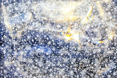 abstract snowfall background, winter seasonal design january snow snowflake © kichigin19