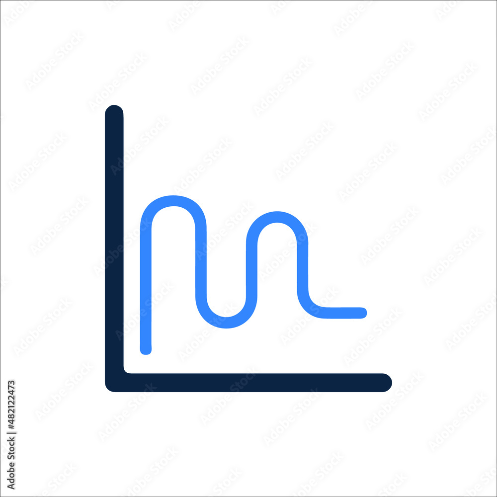 Line chart sinusoid graph or info graphic icon Line chart sinusoid graph or info graphic icon