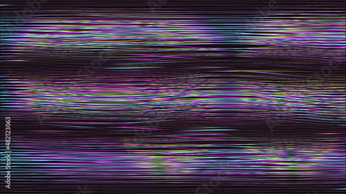 Glitch distorted geometric background . Modern art design . Noise destroyed glitched poster . Trendy defect error background with speed lines . Glitched artwork  .Broken effect .vector 