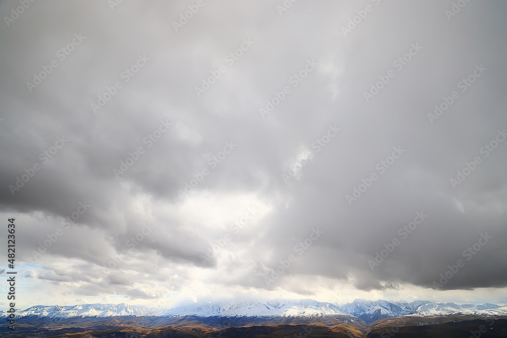 mountains snow altai landscape, background snow peak view